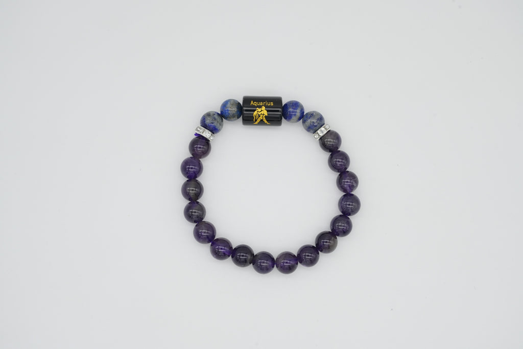 Aquarius Amethyst And Lapis Lazuli Bracelet