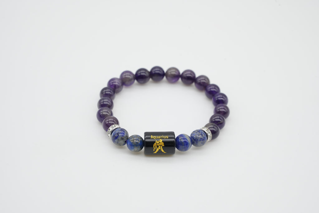 Aquarius Amethyst And Lapis Lazuli Bracelet