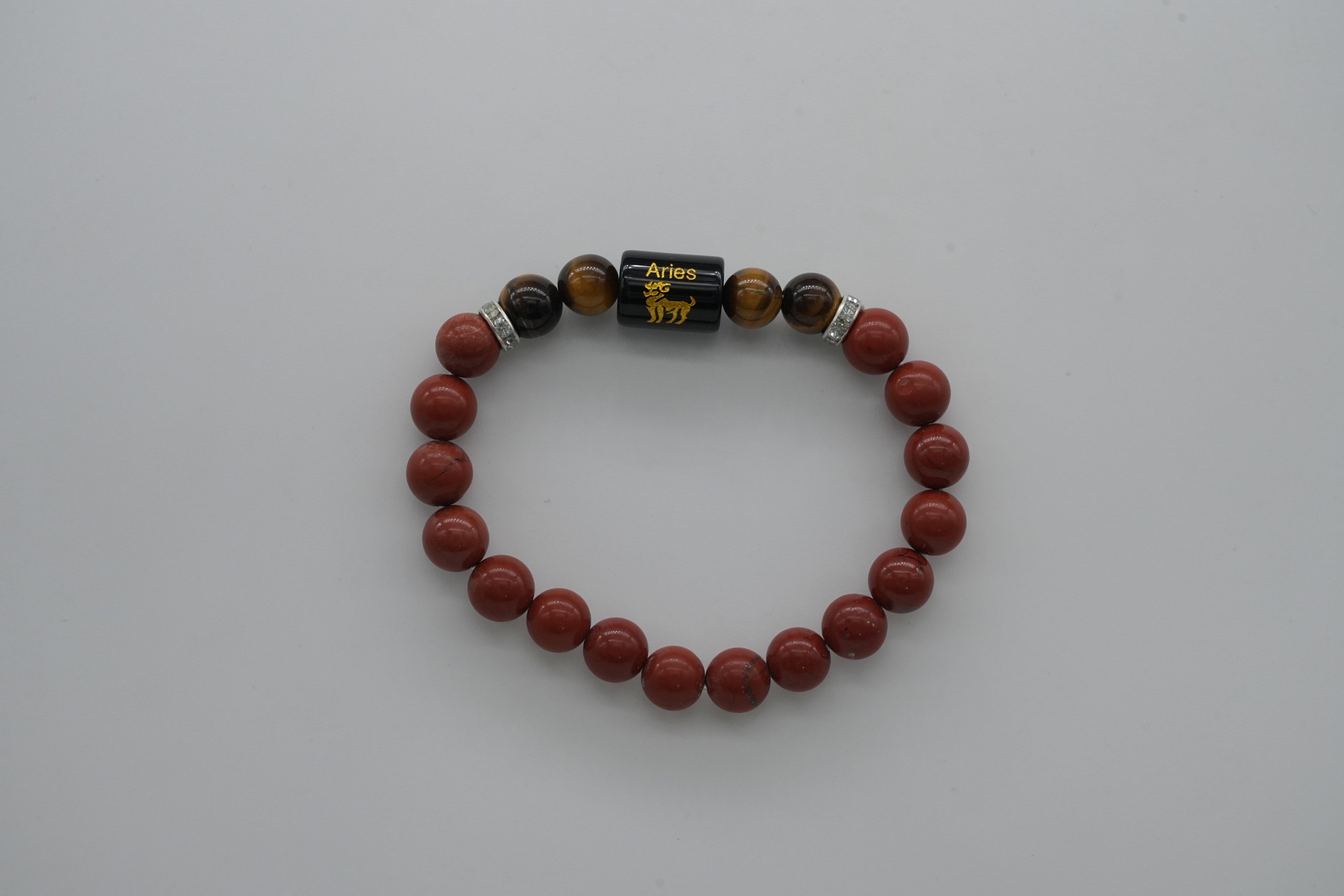 Aries Red Jasper And Tiger Eye Bracelet