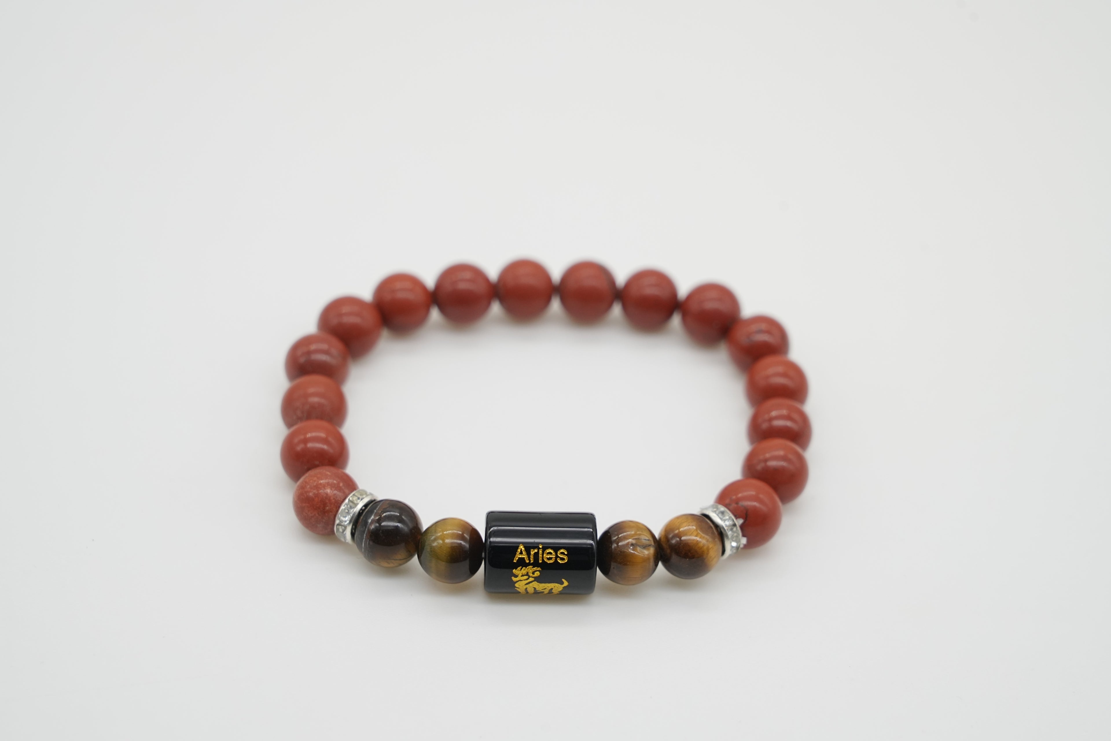 Aries Red Jasper And Tiger Eye Bracelet