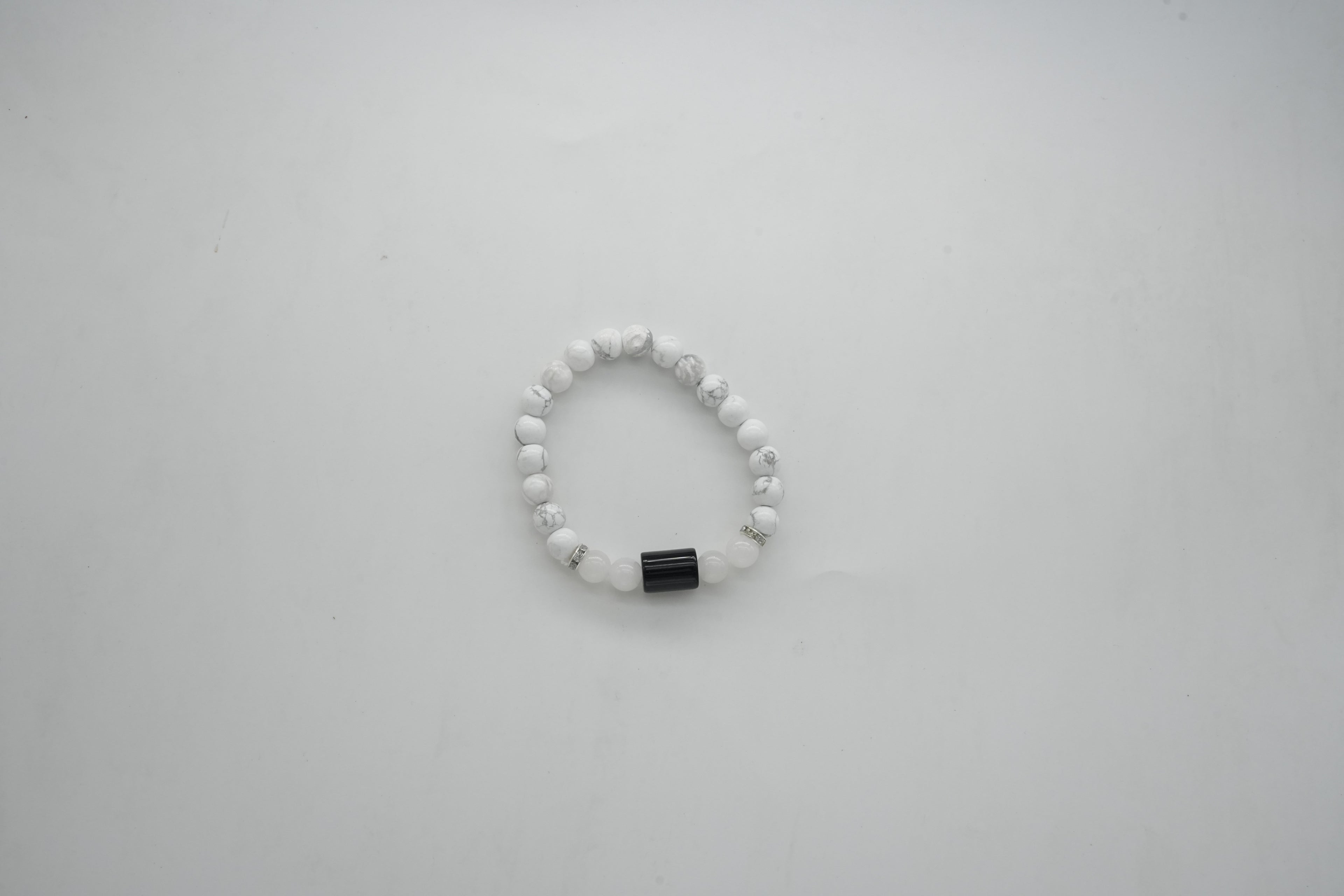 Cancer Howlite And Clear Quartz Bracelet