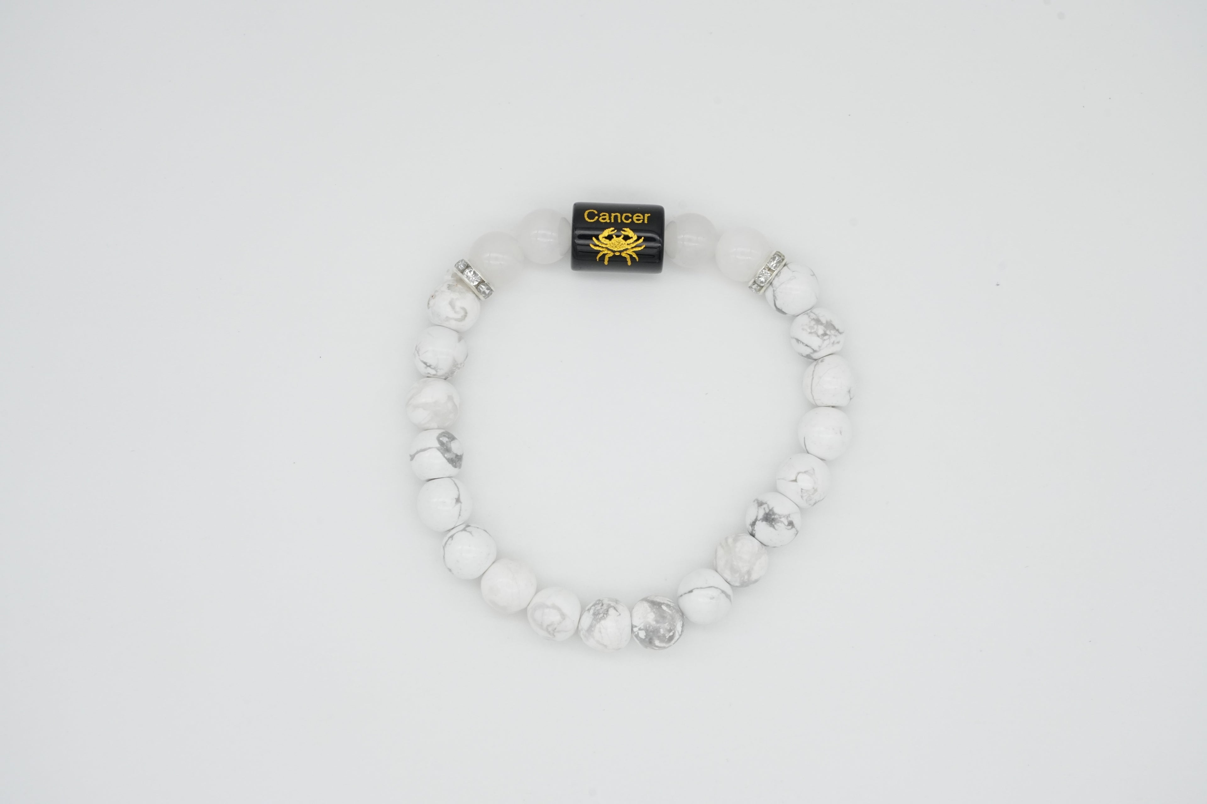 Cancer Howlite And Clear Quartz Bracelet