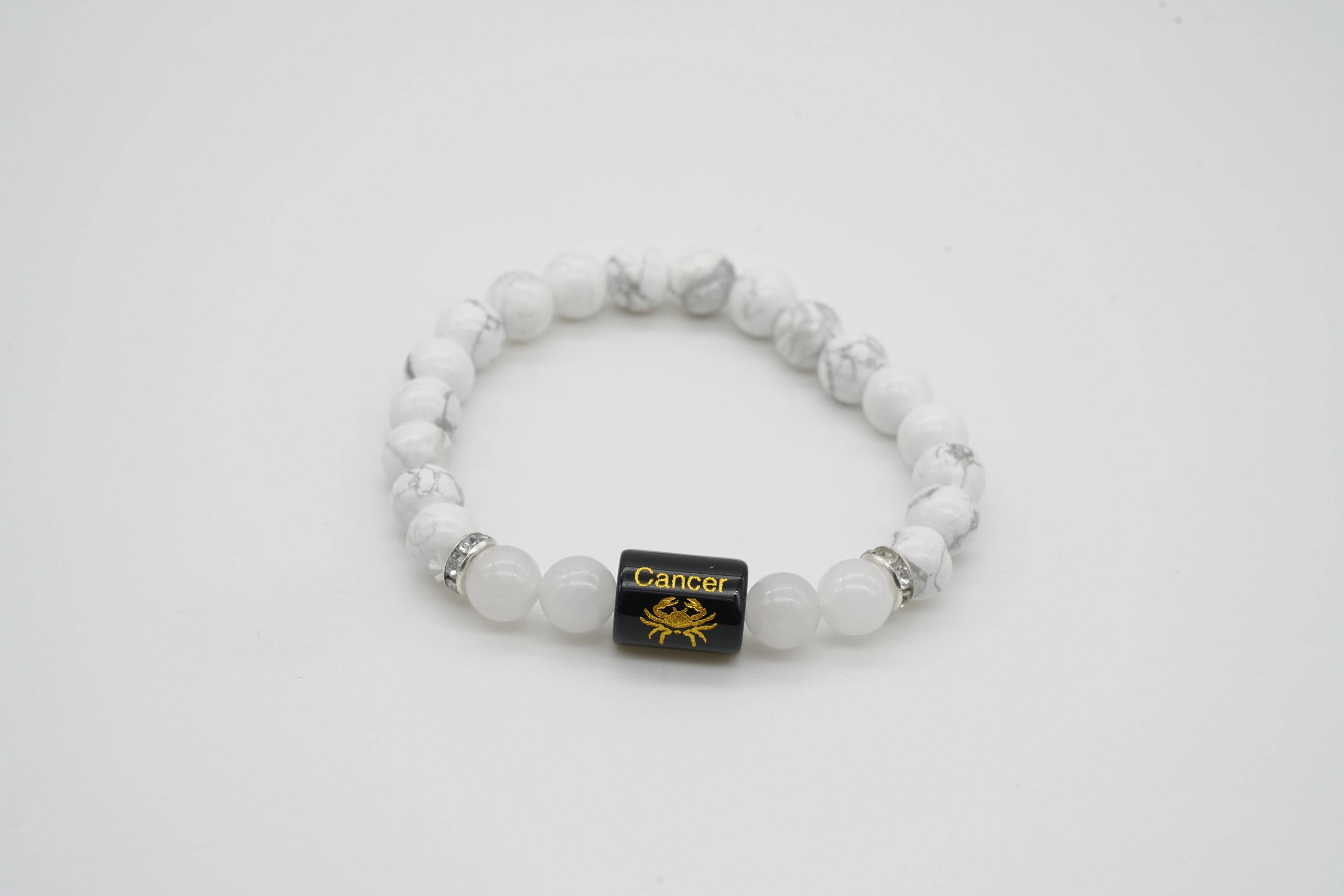 Cancer Howlite And Clear Quartz Bracelet
