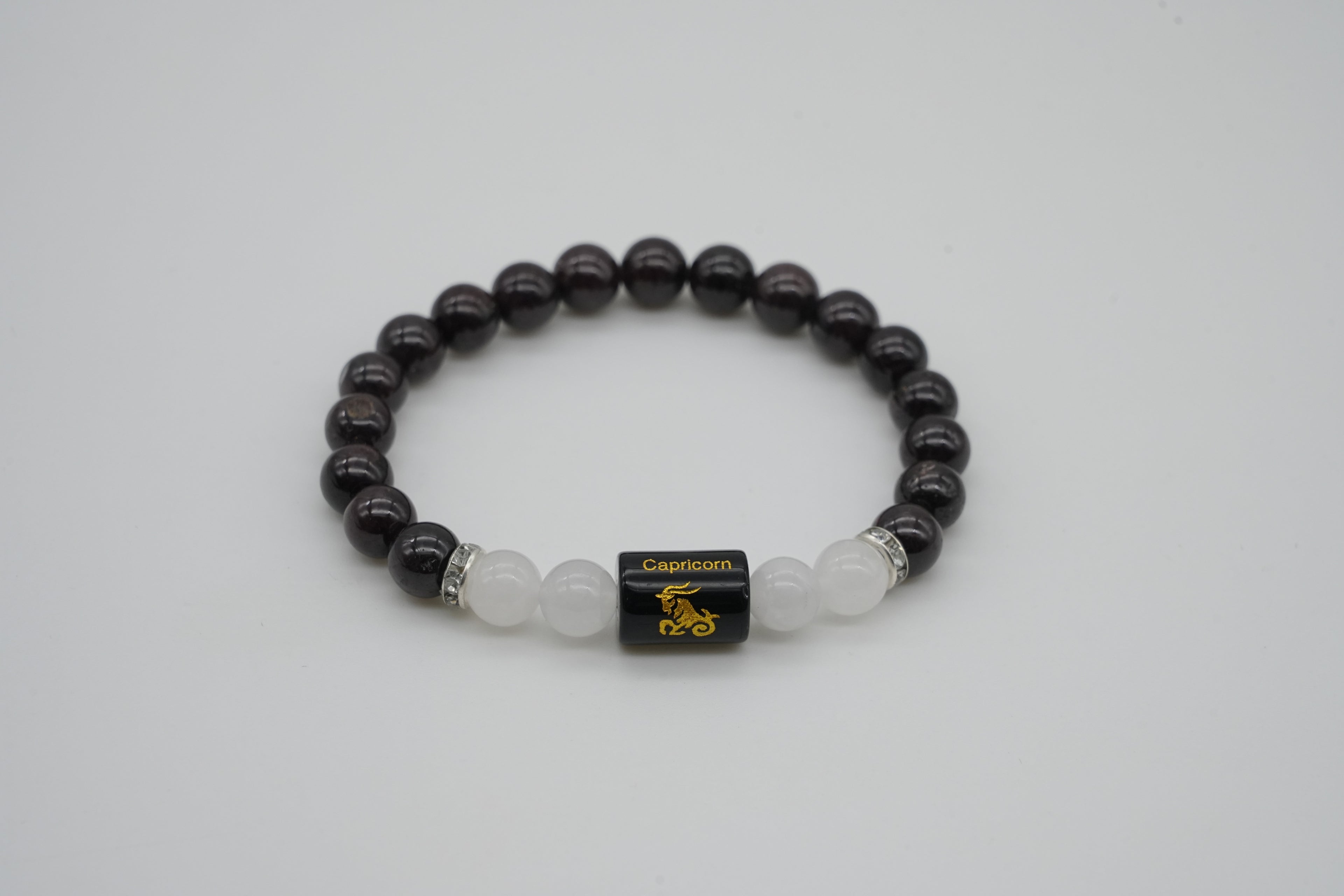 Capricorn Black Tourmaline And Moonstone Bracelet