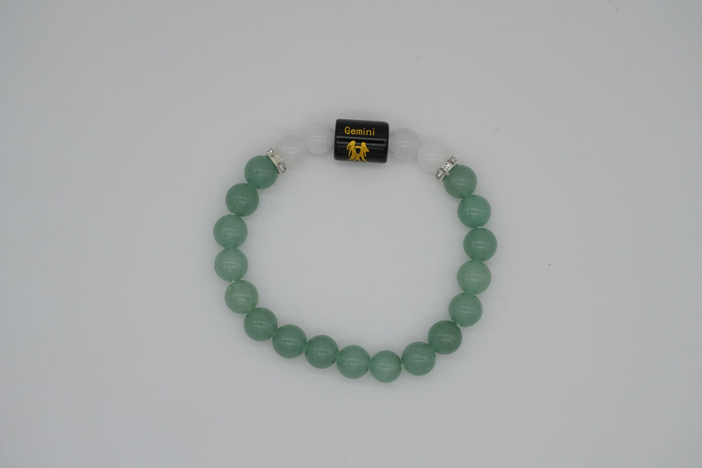 Gemini Green Aventurine And Clear Quartz Bracelet