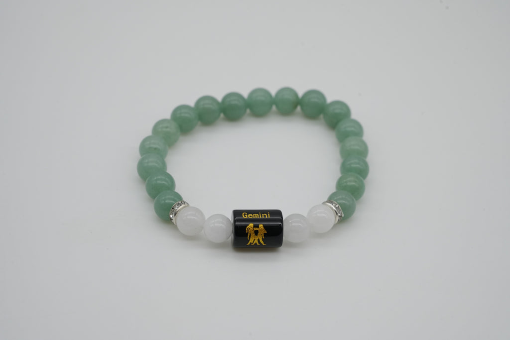 Gemini Green Aventurine And Clear Quartz Bracelet