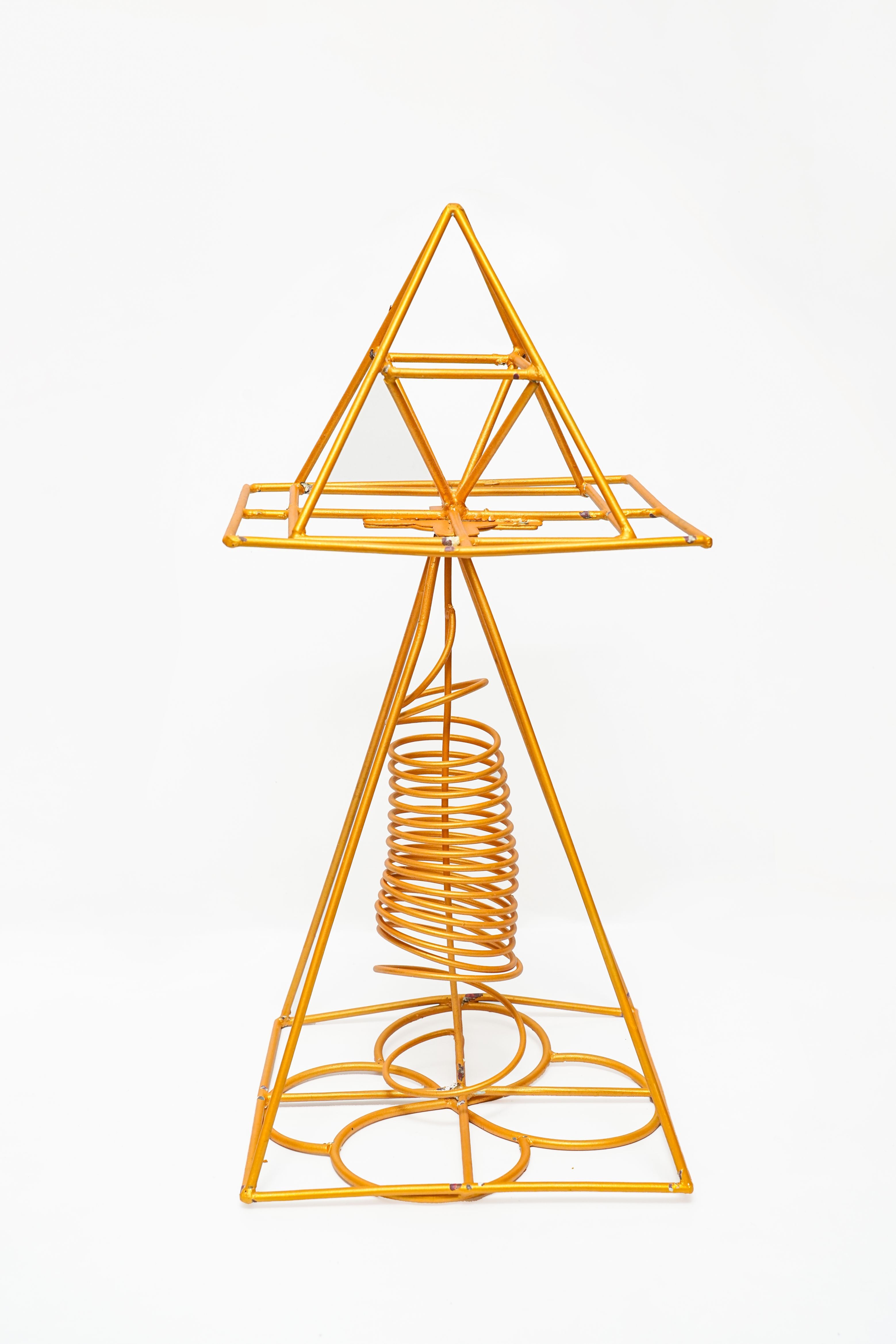 Golden Brass Energy Pyramid Vastu Yantra