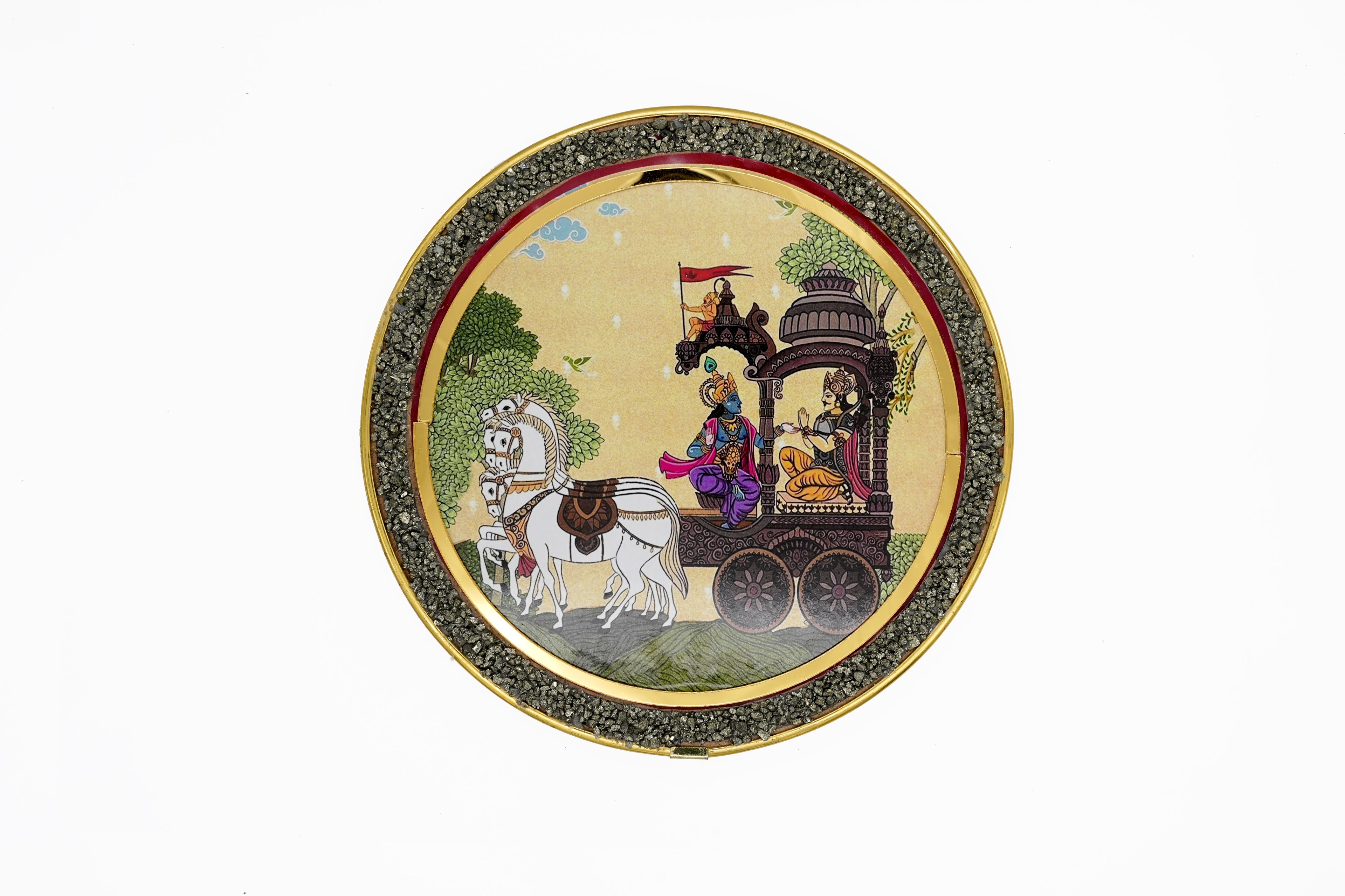 Krishna Arjun Pyrite Wall Frame