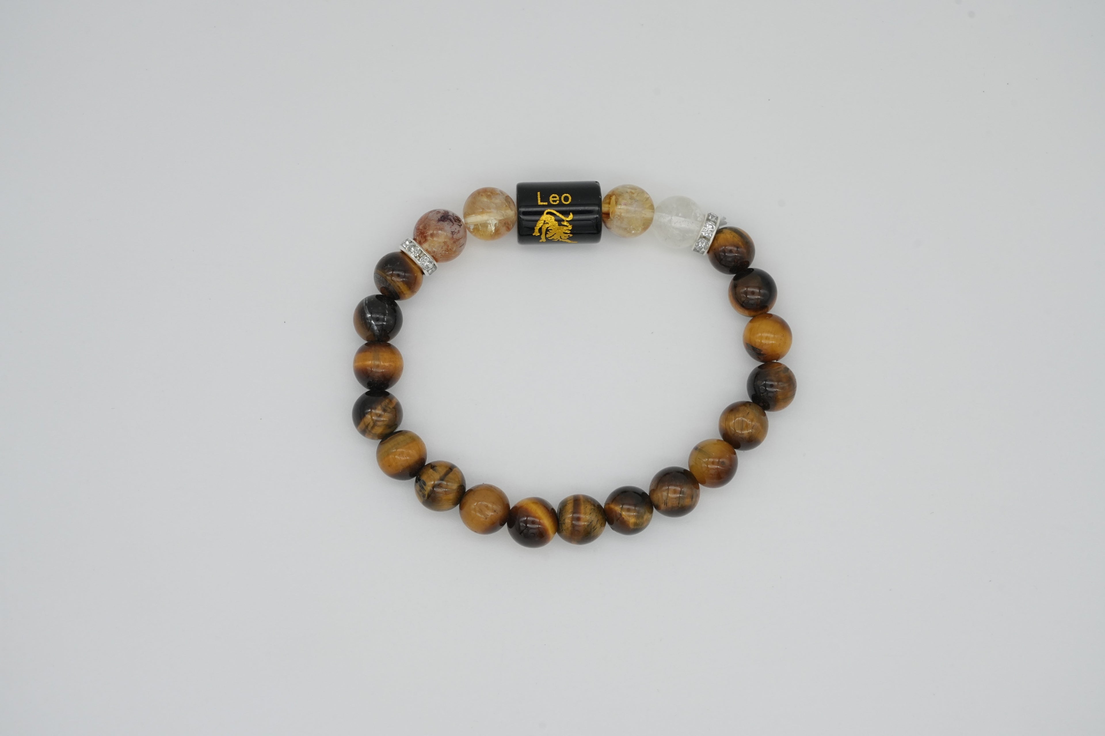 Leo Tiger Eye And Golden Rutilated Quartz Bracelet