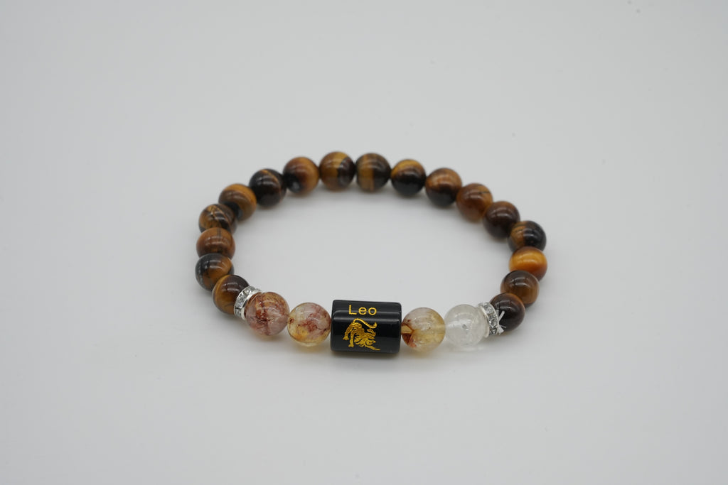 Leo Tiger Eye And Golden Rutilated Quartz Bracelet