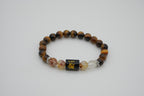 Leo Tiger Eye And Golden Rutilated Quartz Bracelet
