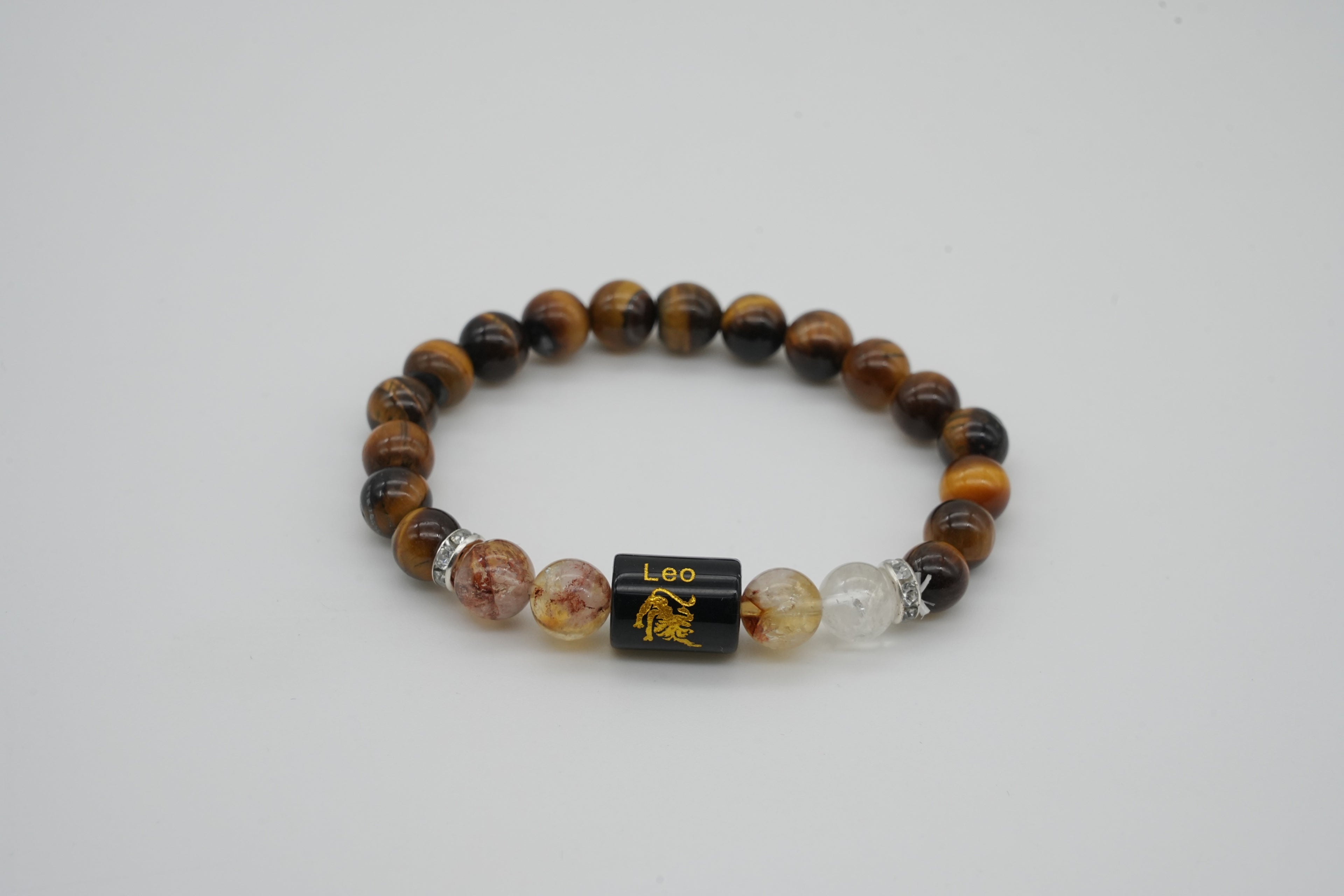 Leo Tiger Eye And Golden Rutilated Quartz Bracelet