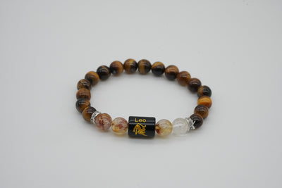 Leo Tiger Eye And Golden Rutilated Quartz Bracelet