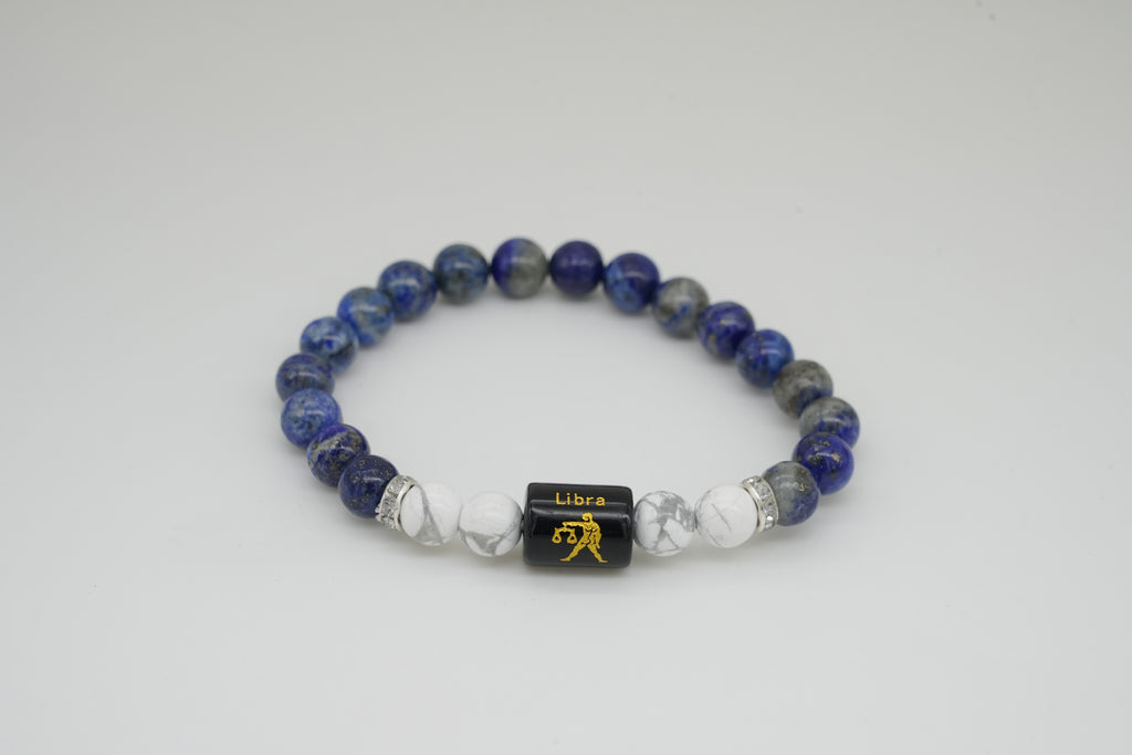 Libra Lapis Lazuli And Howlite Bracelet