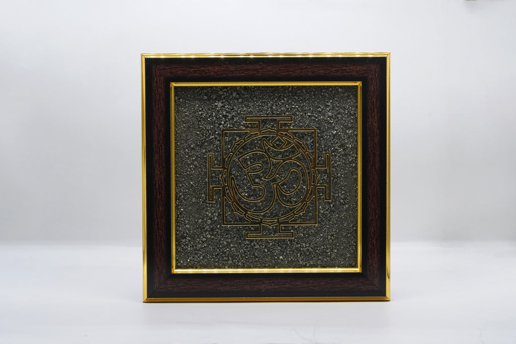 Om Yantra Pyrite Frame 1