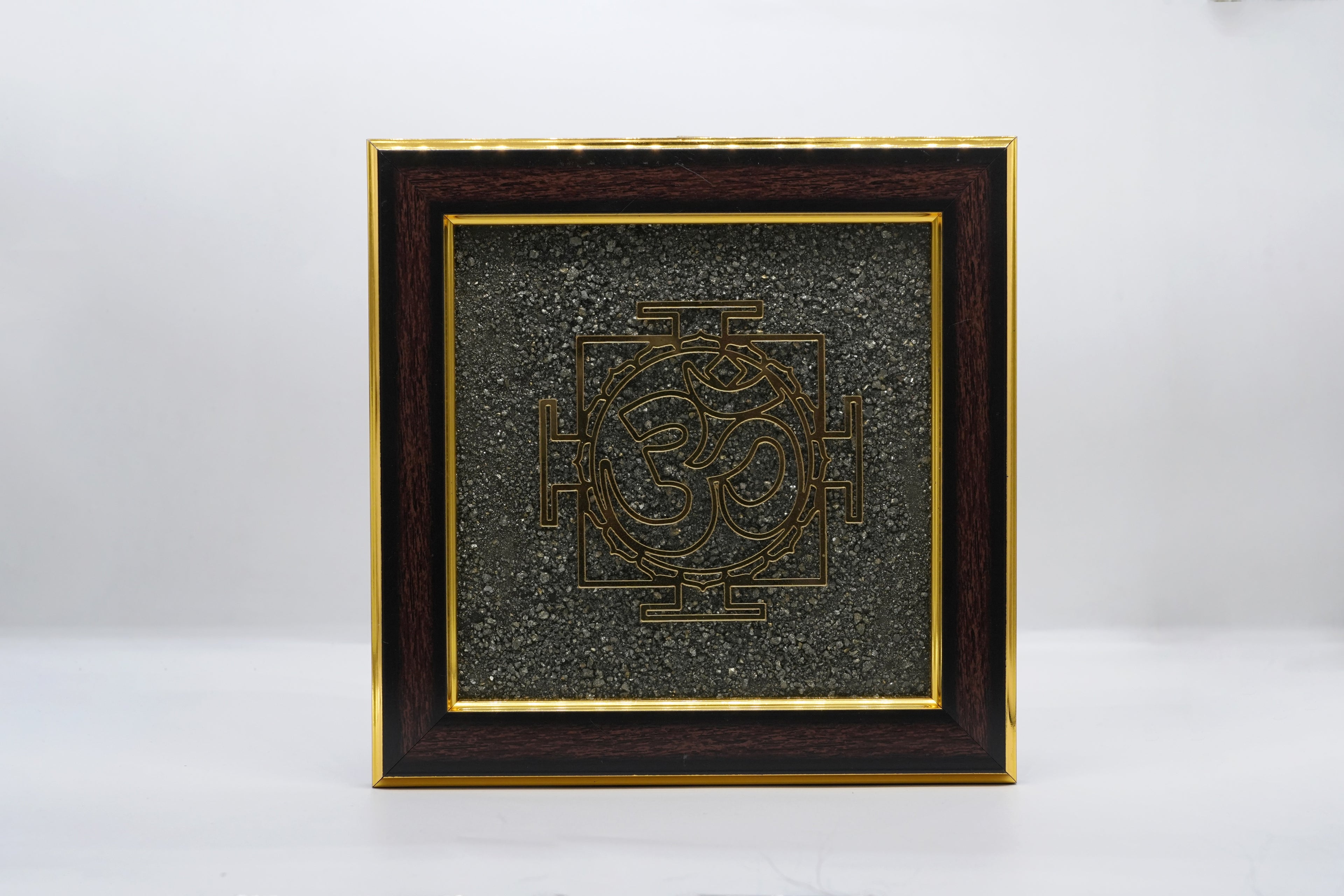 Om Yantra Pyrite Frame 1