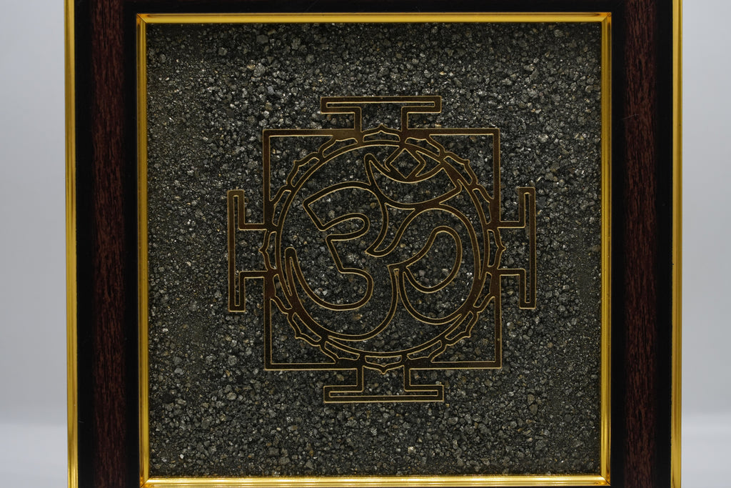 Om Yantra Pyrite Frame 1