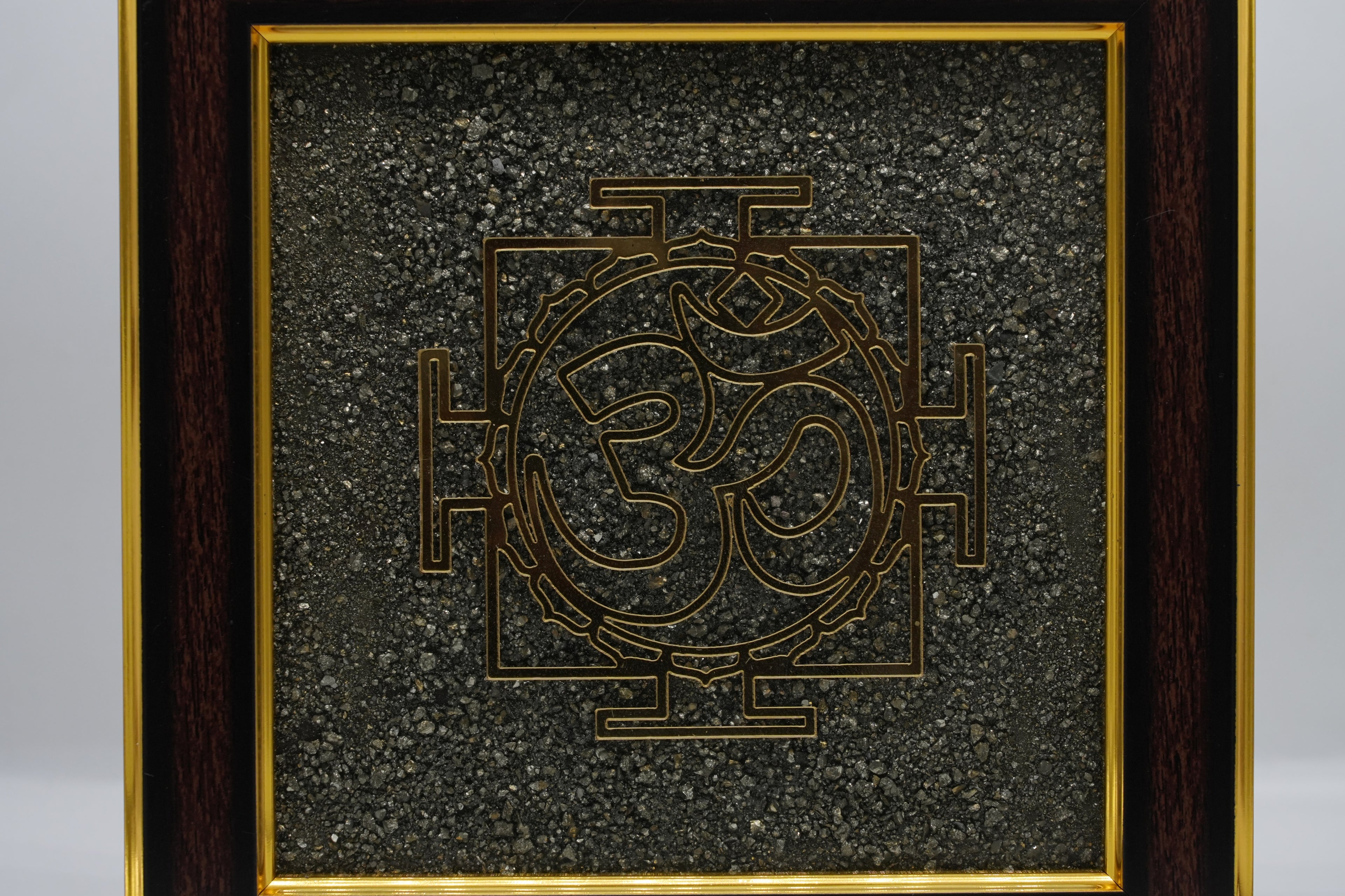 Om Yantra Pyrite Frame 1