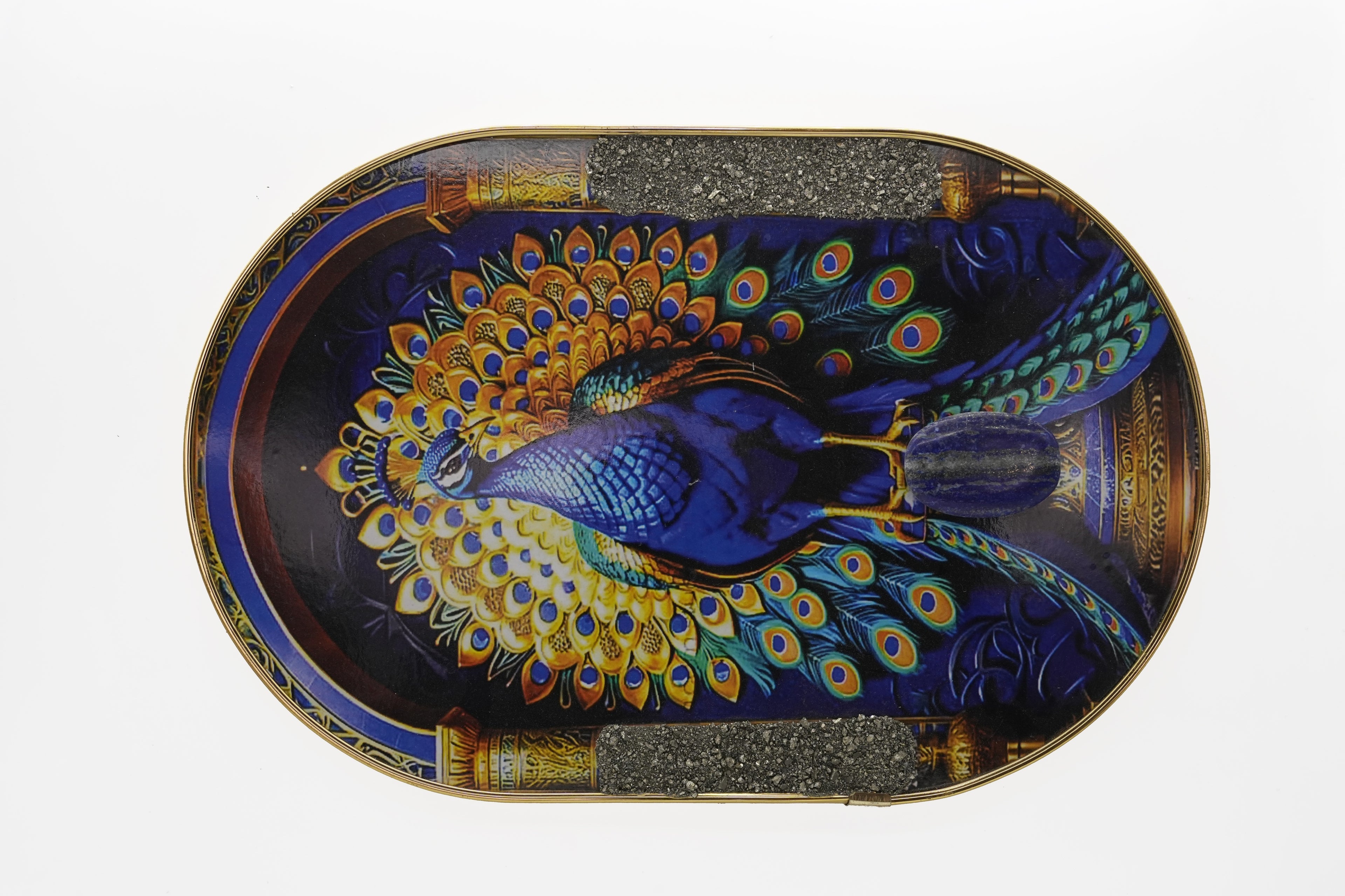 Peacock Oval Pyrite Wall Frame