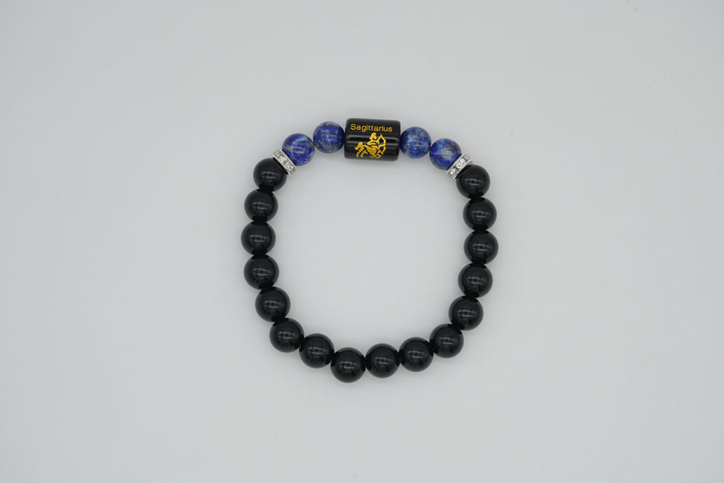 Sagittarius Black Onyx And Lapis Lazuli Bracelet