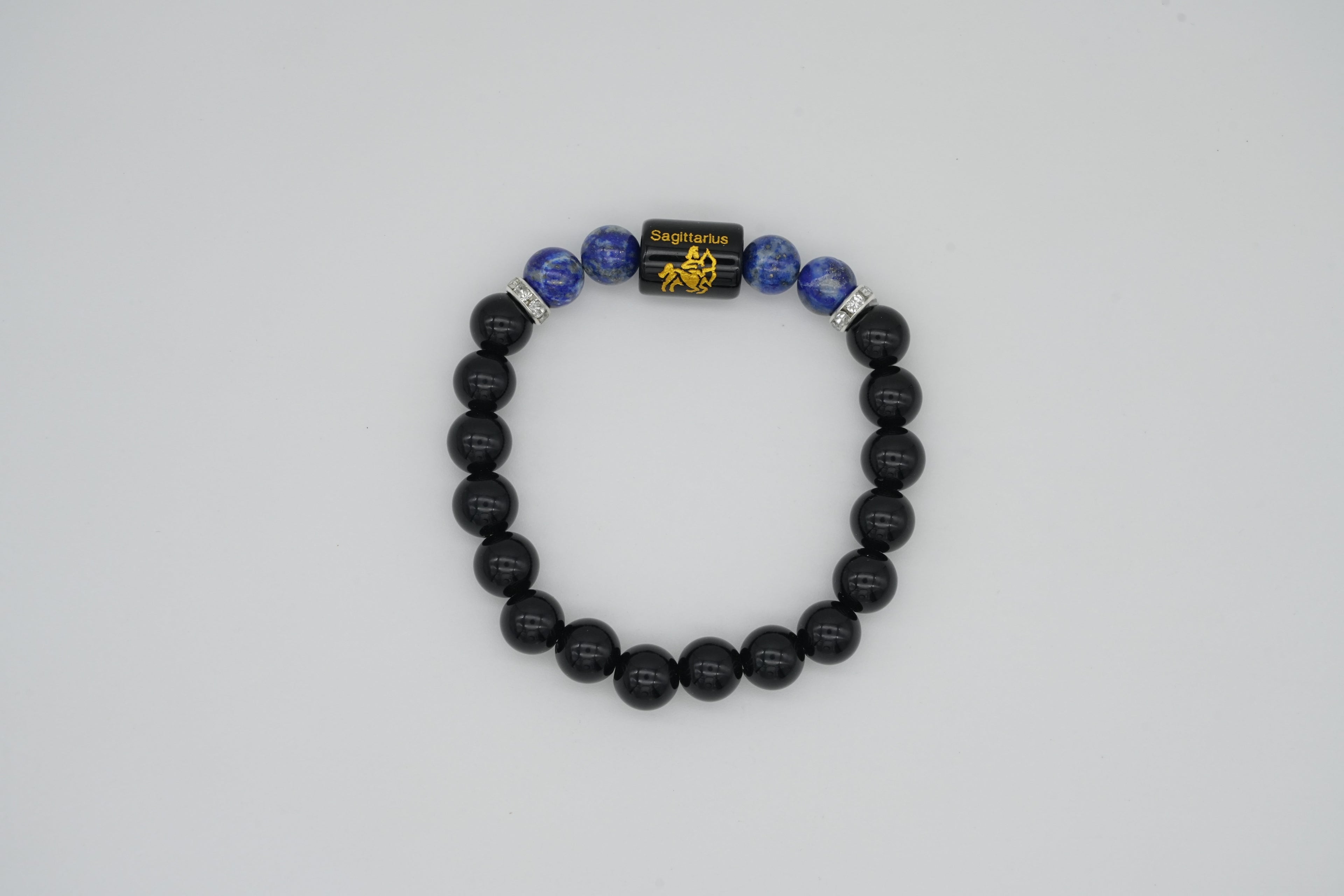 Sagittarius Black Onyx And Lapis Lazuli Bracelet