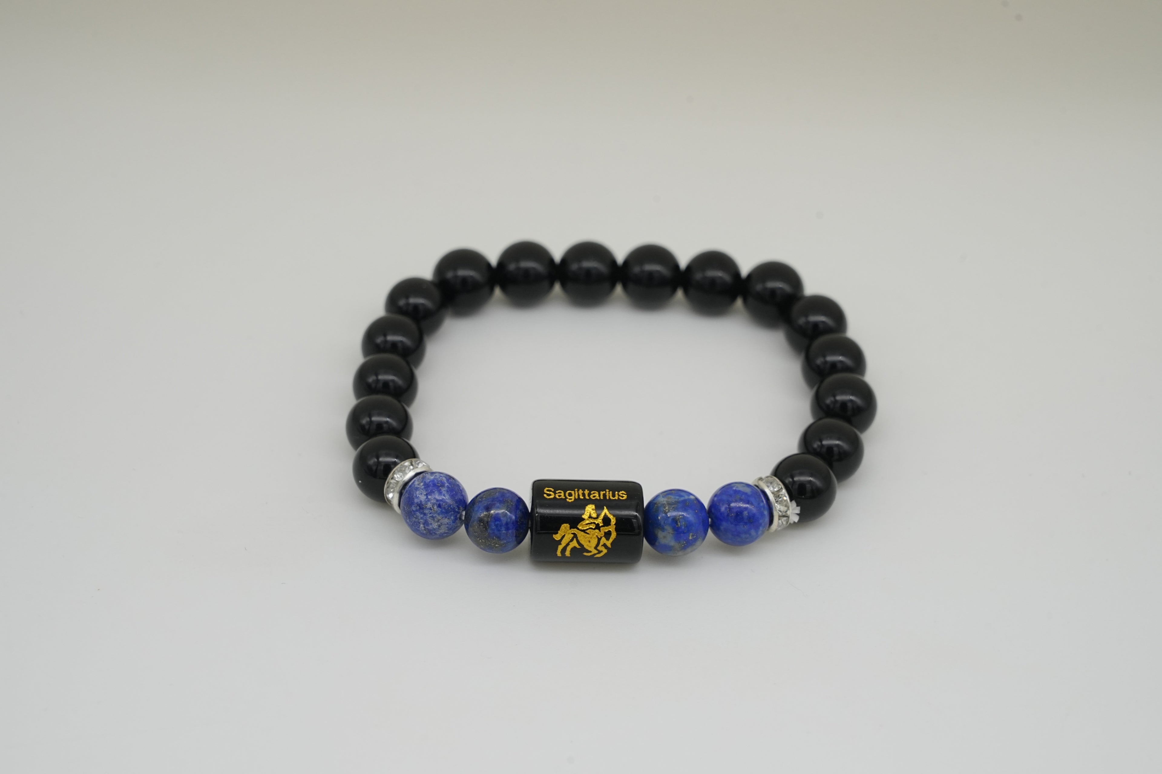 Sagittarius Black Onyx And Lapis Lazuli Bracelet