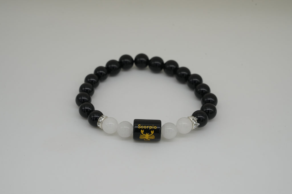 Scorpio Black Onyx And White Moonstone Bracelet