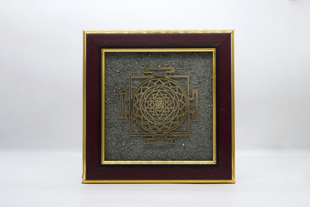 Sri Yantra Pyrite Wall Frame 1