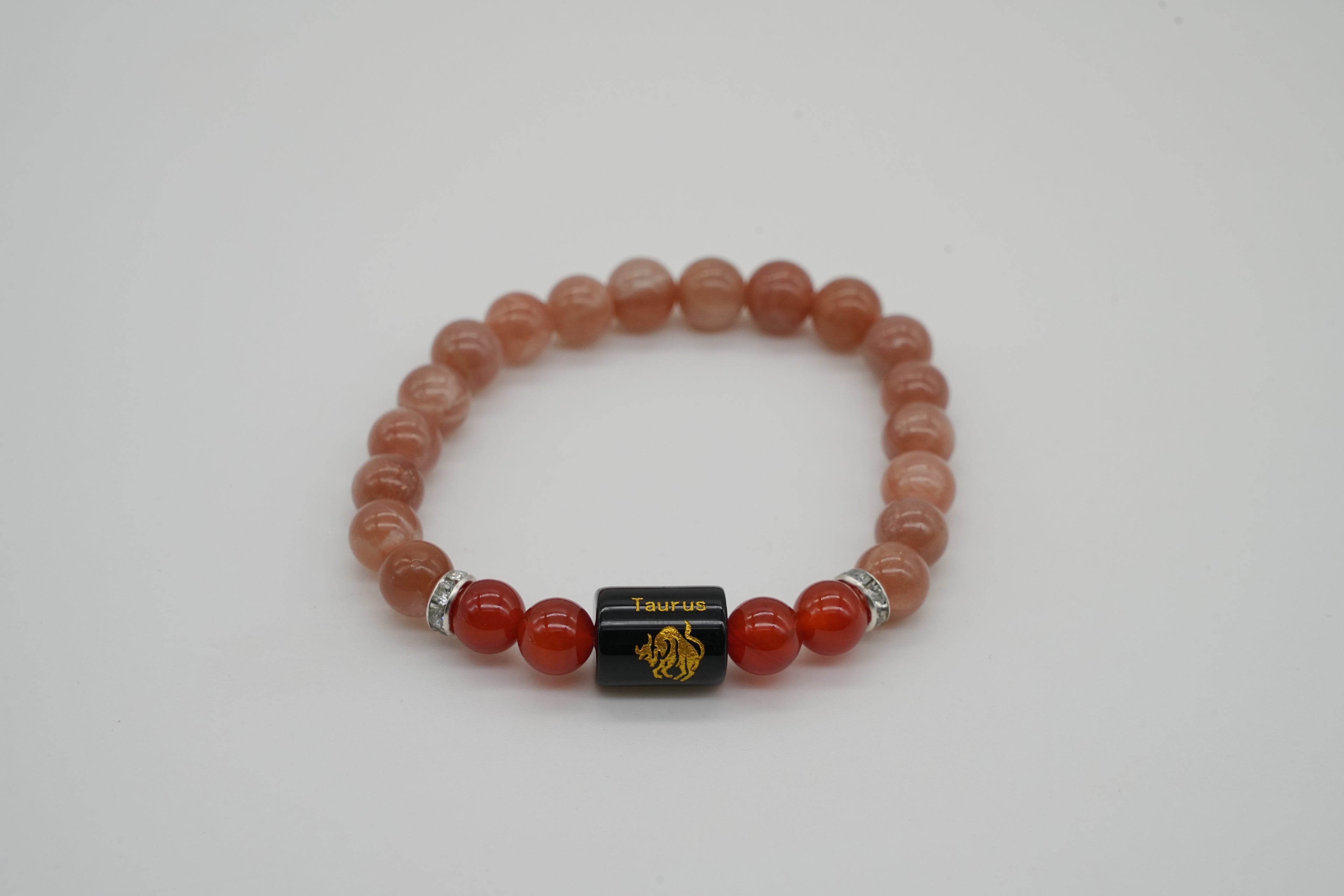 Taurus Peach Aventurine And Carnelian Bracelet