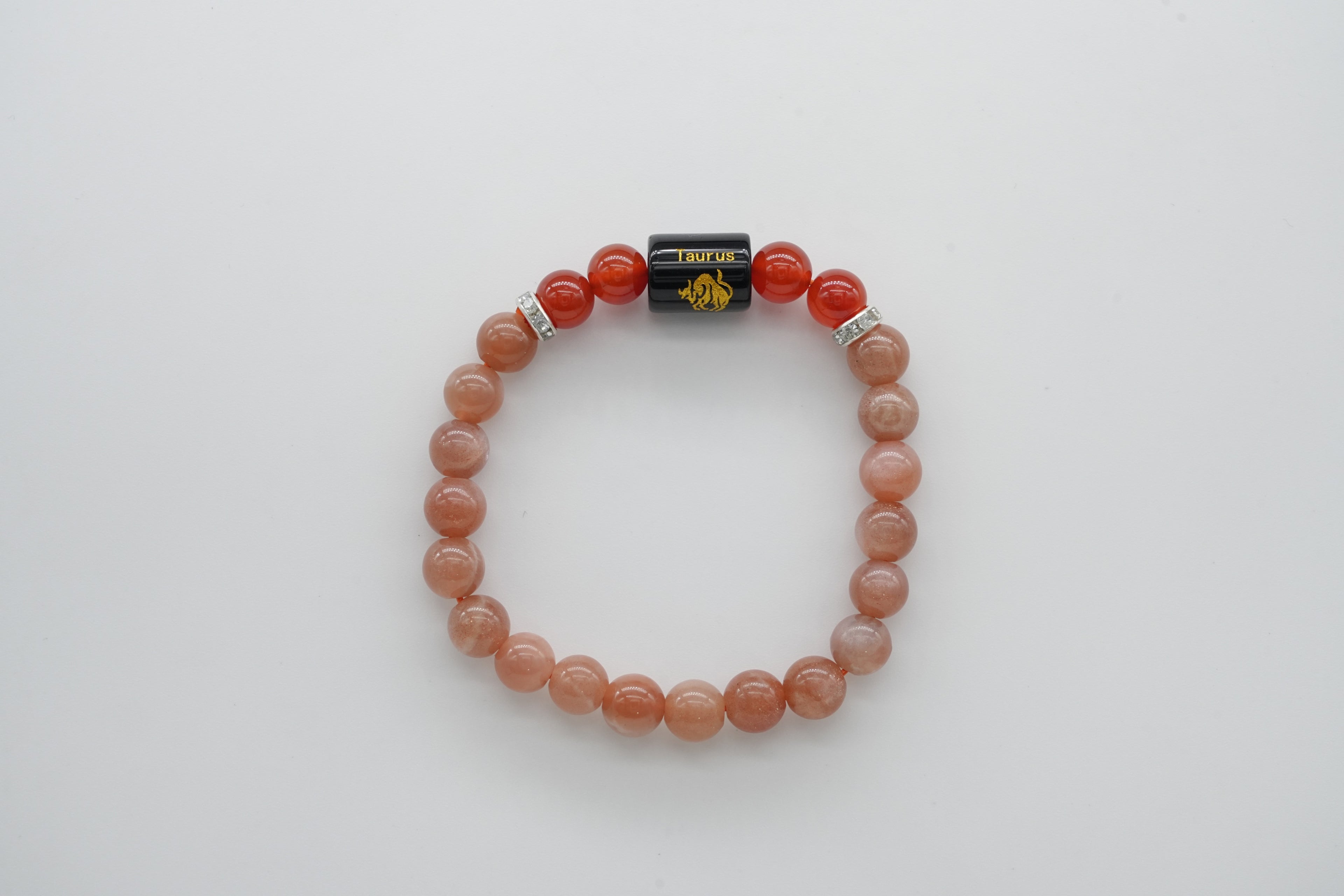 Taurus Peach Aventurine And Carnelian Bracelet