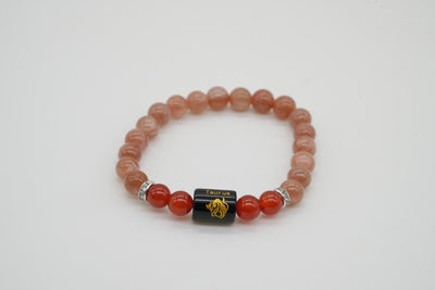 Taurus Peach Aventurine And Carnelian Bracelet
