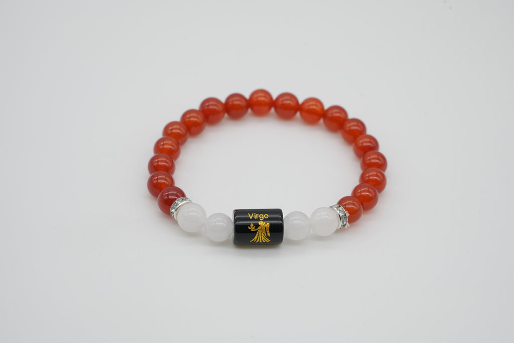 Virgo Carnelian And Clear Quartz Bracelet