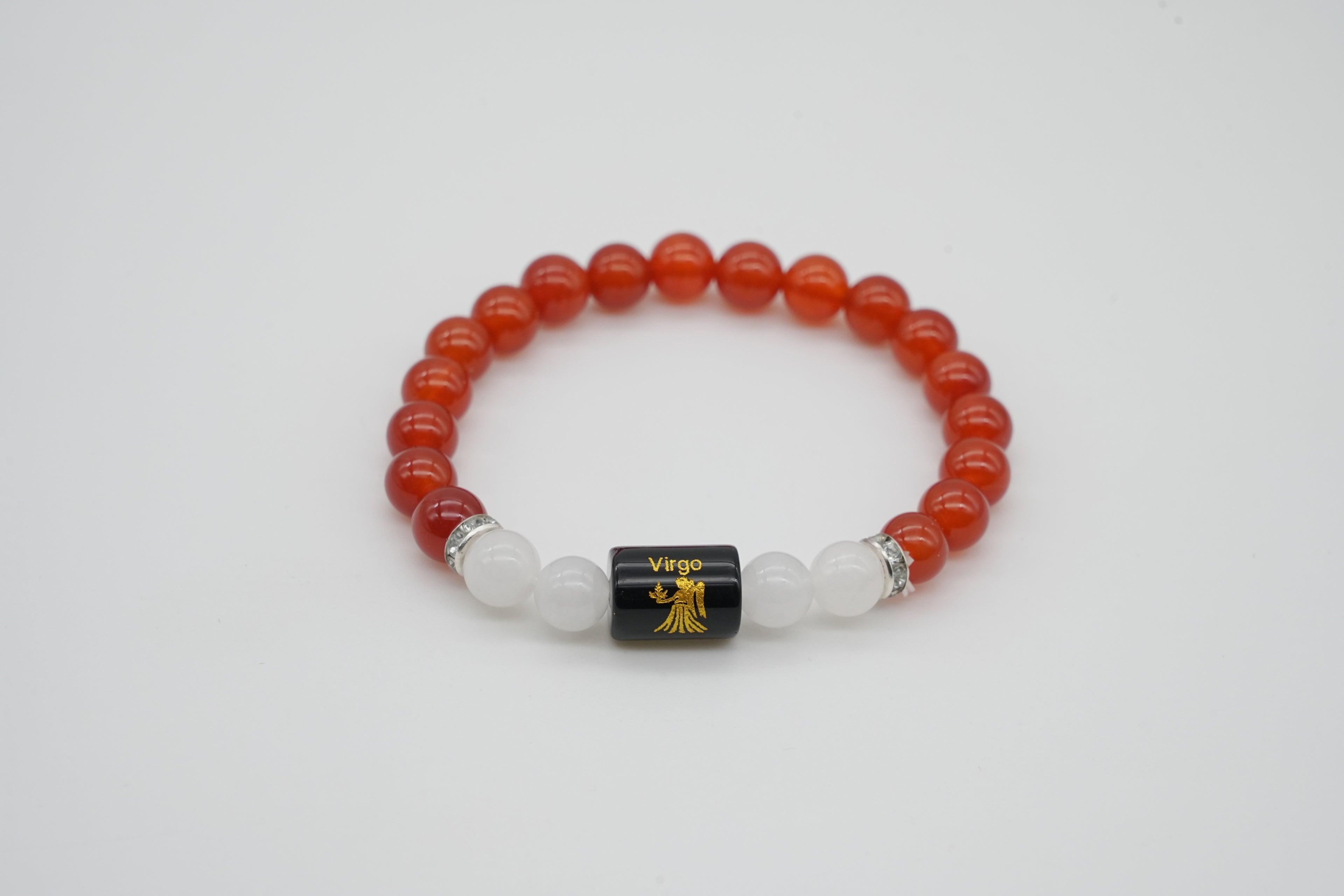 Virgo Carnelian And Clear Quartz Bracelet