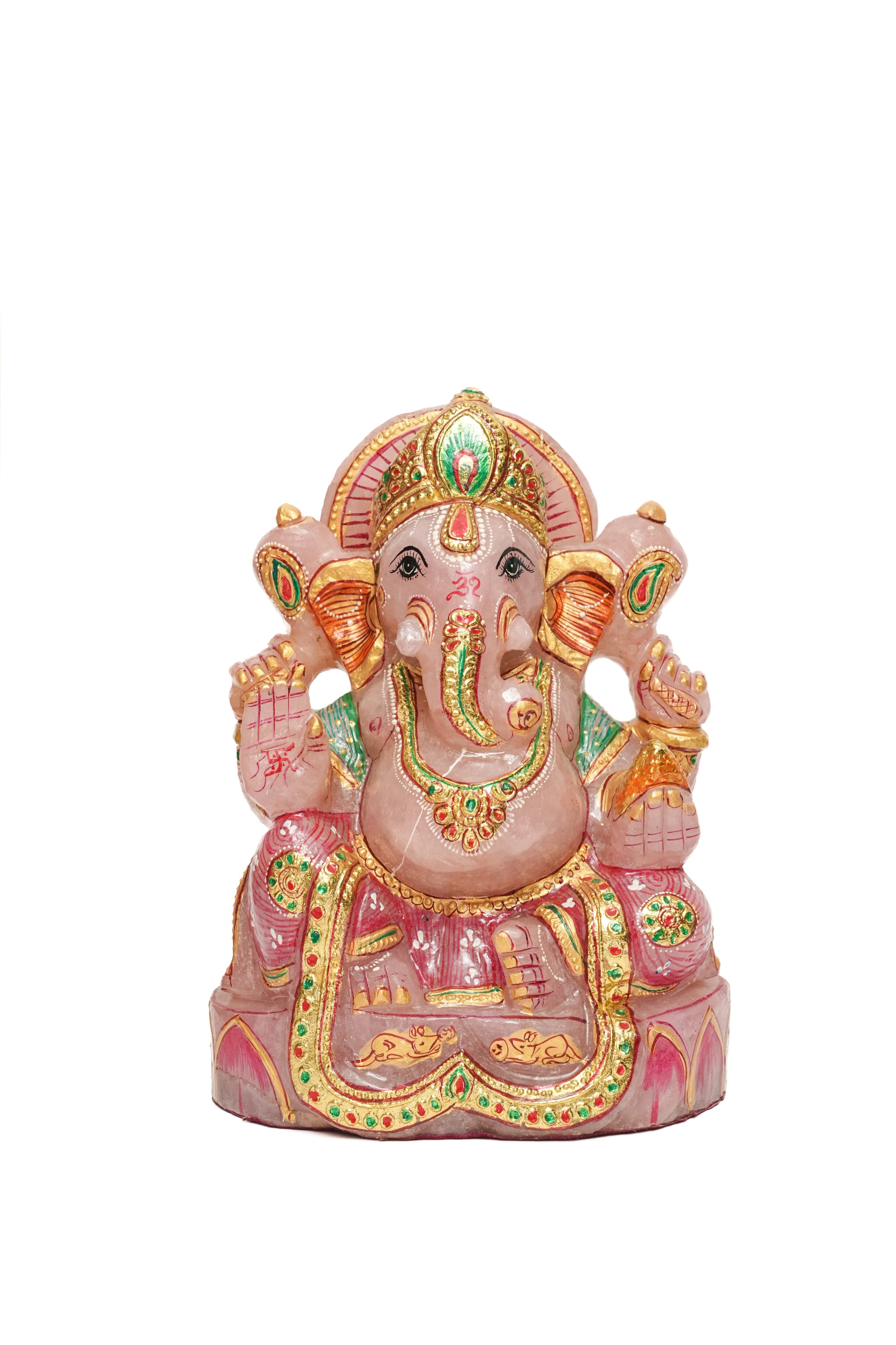 Rose Quartz Ganeshji Murti 1