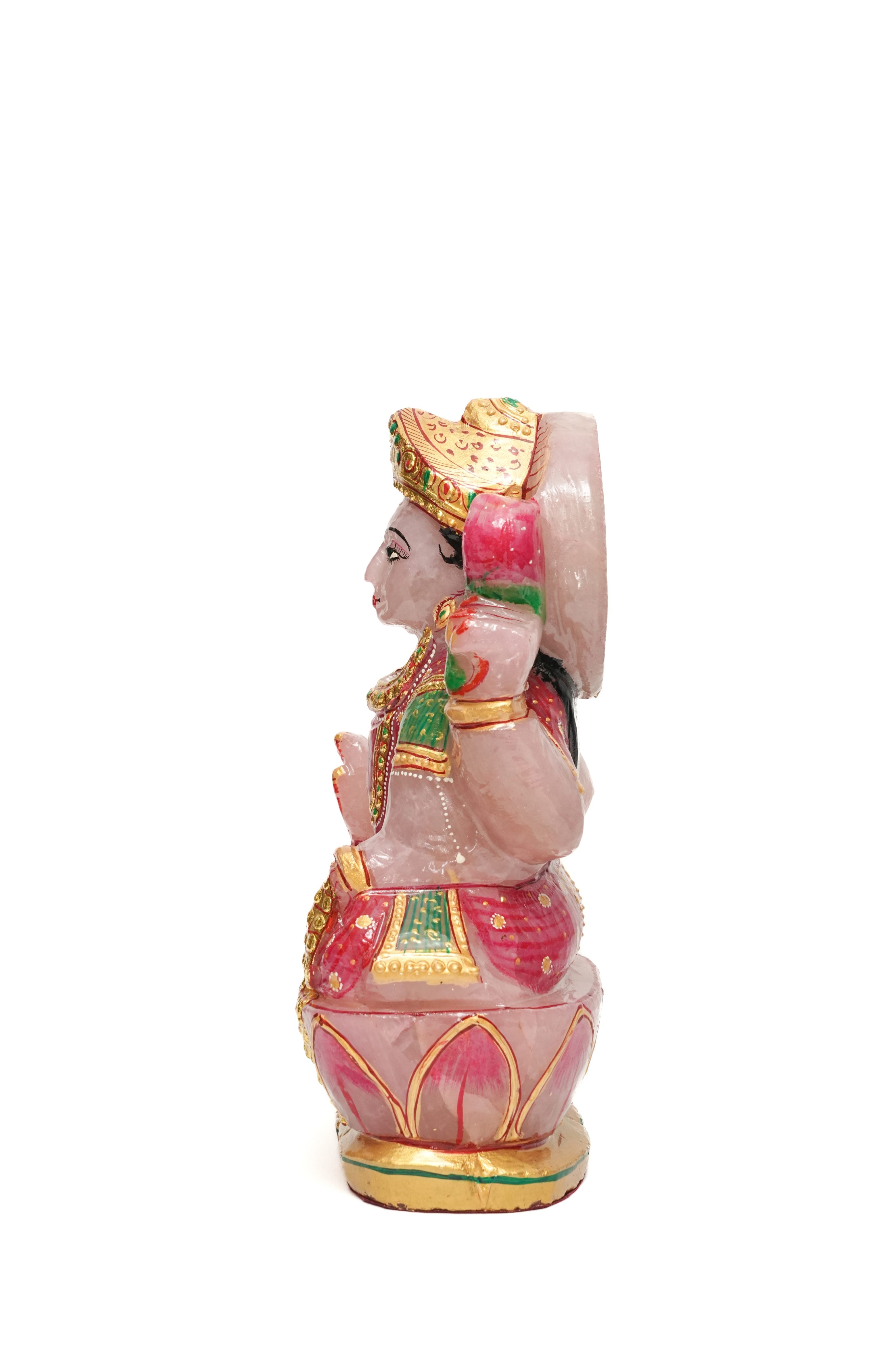 Rose Quartz Laxmiji Murti