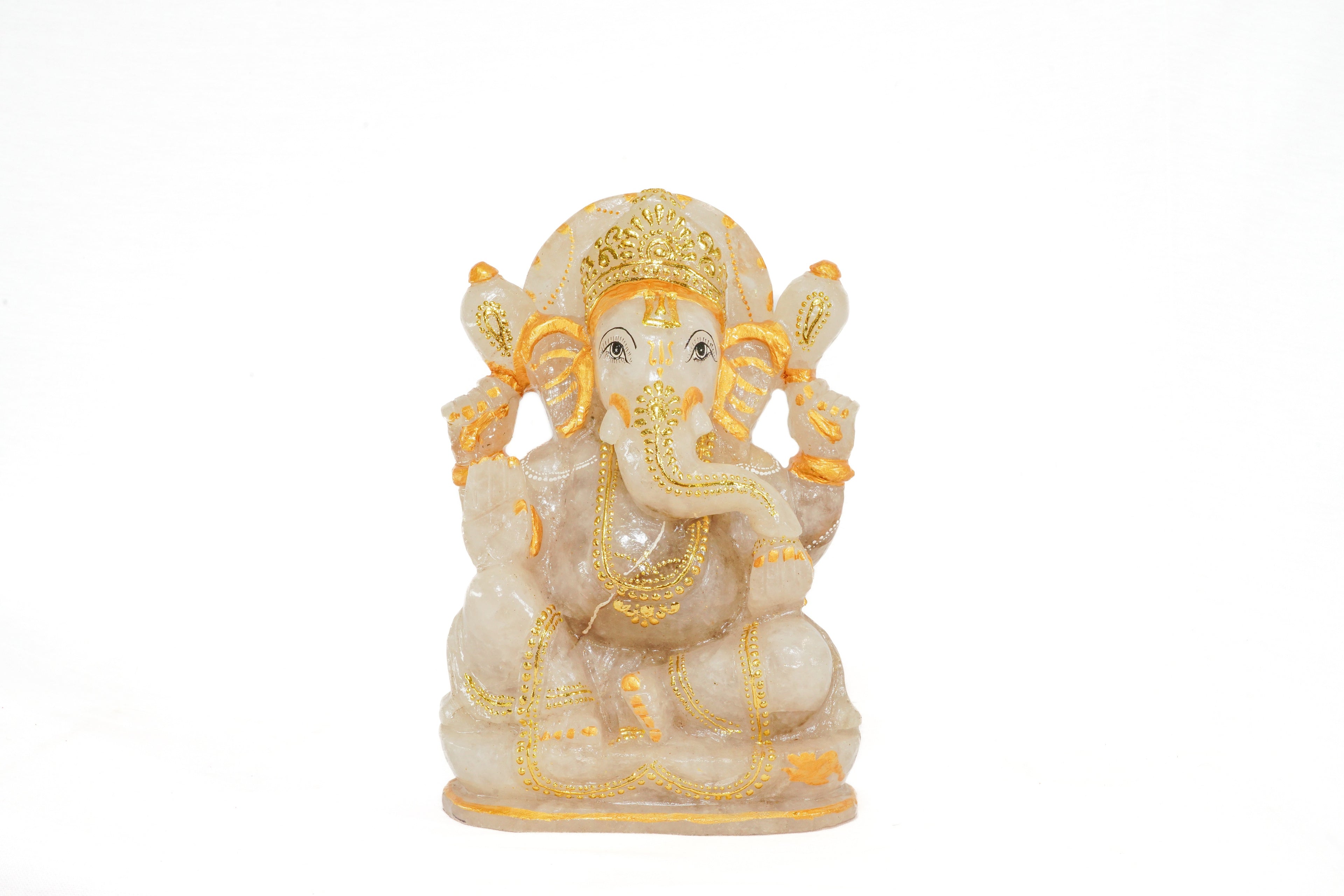 White Quartz Ganesh Murti 1