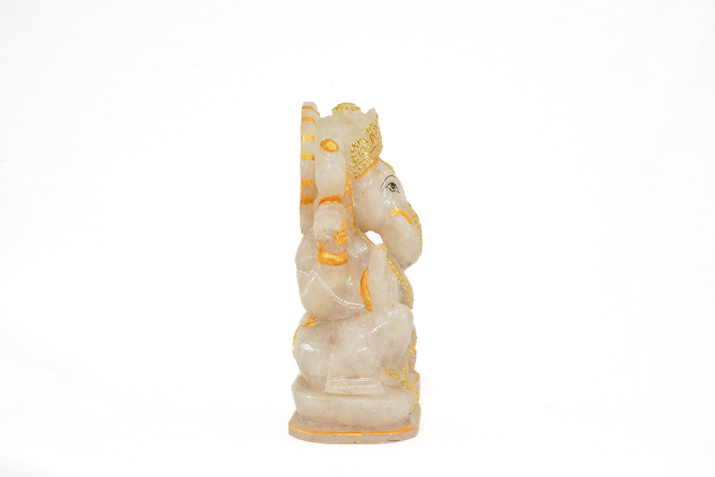White Quartz Ganesh Murti 1
